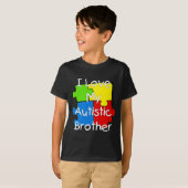 Ik hou van mijn Autistische broer (donkere t - shi T-shirt (Voorkant volledig)