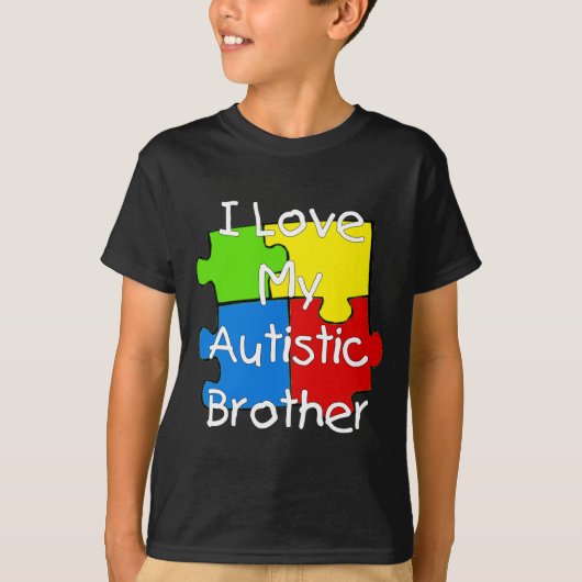 Ik hou van mijn Autistische broer (donkere t - shi T-shirt (Voorkant)