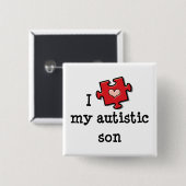 Ik hou van mijn autistische Button (Voorkant /achterkant)