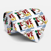 Ik hou van mijn autistische en niet-autistische ki stropdas (Opgerold)