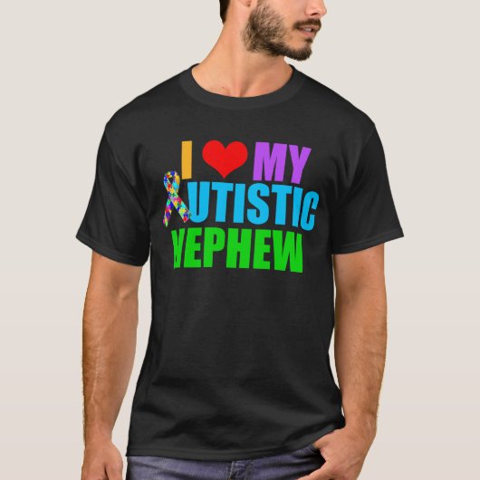 Ik hou van mijn autistische Nephew Donk T-shirt (Voorkant)