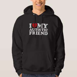 Ik hou van mijn autistische vriend Autisme Hart Hoodie