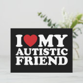 Ik hou van mijn autistische vriend autisme hart kaart (Staand voorkant)