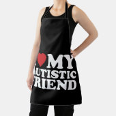 Ik hou van mijn autistische vriend autisme hart schort (Insitu)