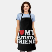 Ik hou van mijn autistische vriend autisme hart schort (Gedragen)