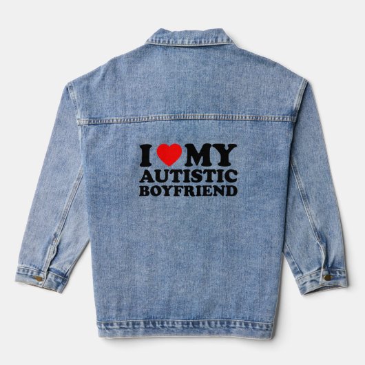 Ik hou van mijn autistische vriend Ik hou van mijn Denim Jacket (Achterkant)