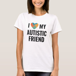 Ik hou van mijn autistische vriend t-shirt