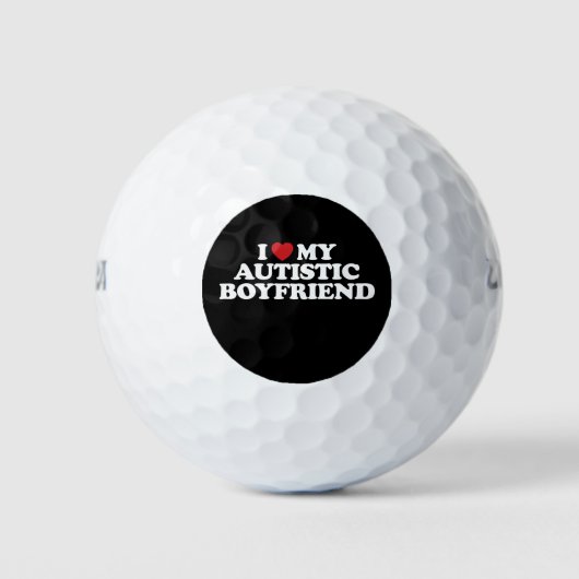 Ik hou van mijn autistische vriendje Ik hart Groov Golfballen (Voorkant)