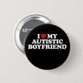 Ik hou van mijn autistische vriendje Ik hart Groov Ronde Button 5,7 Cm (Voorkant /achterkant)