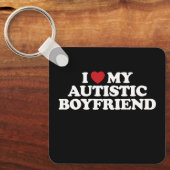 Ik hou van mijn autistische vriendje Ik hart Groov Sleutelhanger (Voorkant)
