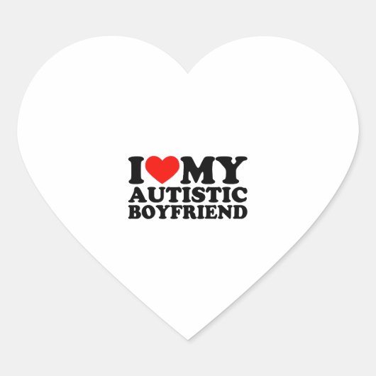 Ik hou van mijn autistische vriendje shirt autisti hart sticker (Voorkant)