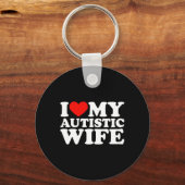 Ik hou van mijn autistische vrouw Ik hart mijn aut Sleutelhanger (Voorkant)