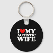 Ik hou van mijn autistische vrouw Ik hart mijn aut Sleutelhanger (Achterkant)