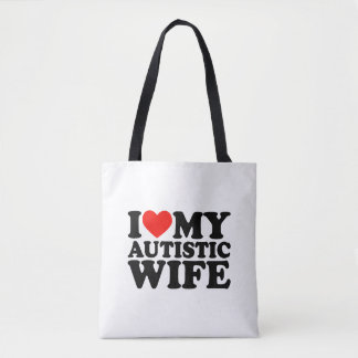 Ik hou van mijn autistische vrouw Ik hart mijn aut Tote Bag