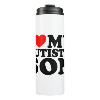 Ik hou van mijn autistische zoon Ik hart mijn zoon Thermosbeker