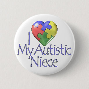 Ik hou van mijn Autististische nicht Ronde Button 5,7 Cm