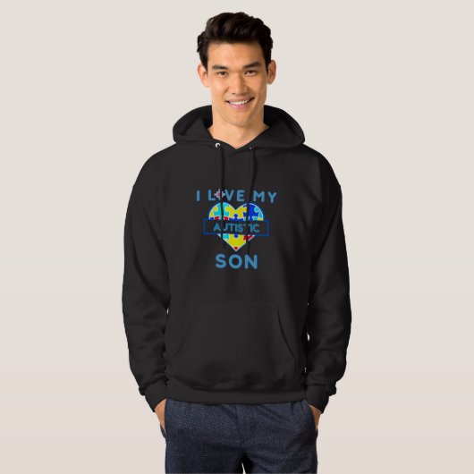 Ik hou van mijn Autististische zoon Hoodie (Voorkant volledig)