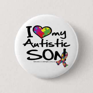 Ik hou van mijn Autististische zoon Ronde Button 5,7 Cm