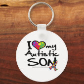 Ik hou van mijn Autististische zoon Sleutelhanger (Voorkant)