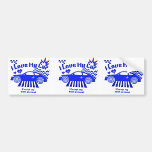 Ik hou van mijn auto, behalve mijn bankrekening Gr Bumpersticker