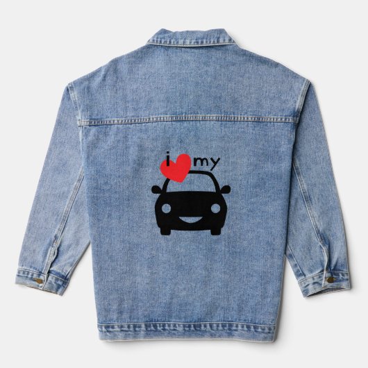 Ik hou van mijn auto! denim jacket (Achterkant)