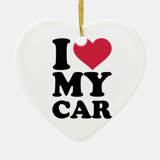 Ik hou van mijn auto keramisch ornament (Voorkant)
