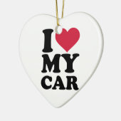 Ik hou van mijn auto keramisch ornament (Links)