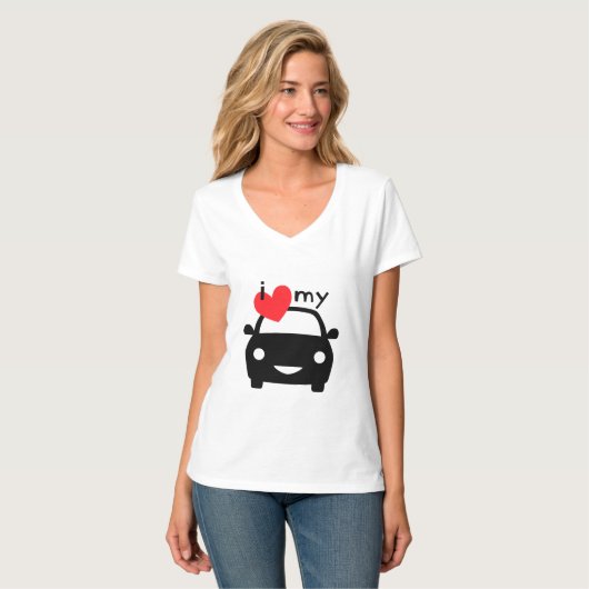 Ik hou van mijn auto! t-shirt (Voorkant volledig)