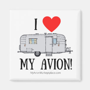IK HOU VAN mijn Avion!-Vintage 50-70s Fan Front Magneet