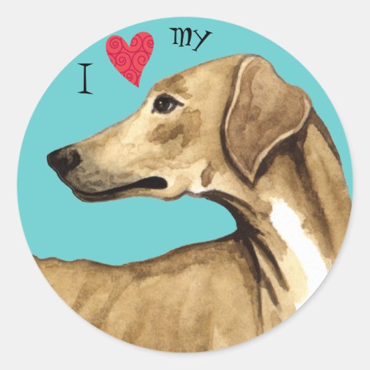 Ik hou van mijn Azawakh Ronde Sticker (Voorkant)