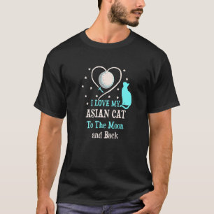 Ik hou van mijn Aziatische kat naar Moon Cat Kitte T-shirt