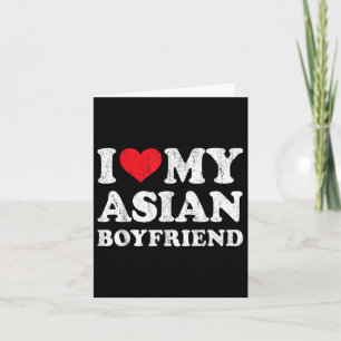 Ik hou van mijn Aziatische vriend Funny Girlfriend Kaart