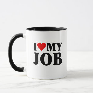 Ik hou van mijn baan Funny Red Heart Jobs Lovers I Mok