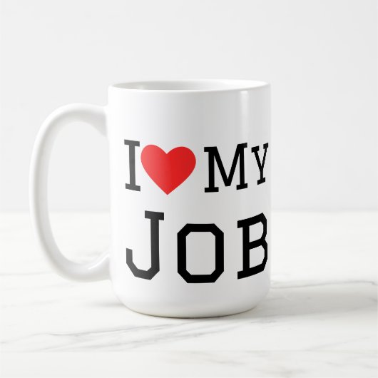 Ik hou van mijn baan koffiemok (Links)