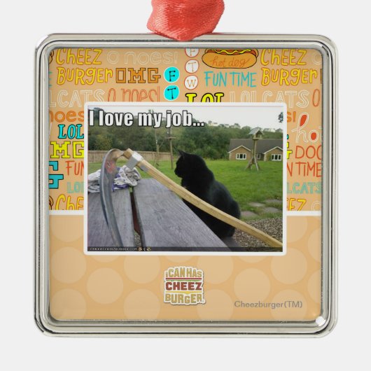 Ik hou van mijn baan metalen ornament (Voorkant)