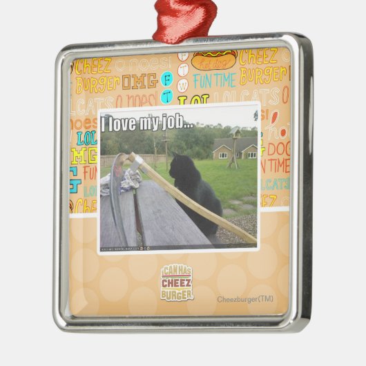 Ik hou van mijn baan metalen ornament (Links)