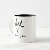 Ik hou van mijn baan tweekleurige koffiemok (Voorkant links)