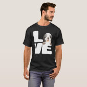 Ik hou van mijn baardcollie hond t-shirt (Voorkant volledig)