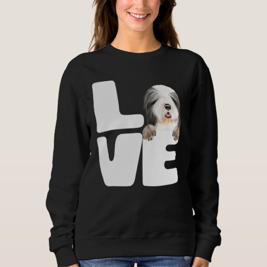 Ik hou van mijn baardcollie hond trui (Voorkant)