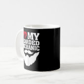 Ik hou van mijn baardige monteur koffiemok (Voorkant links)