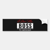 Ik hou van mijn baas bumpersticker (Voorkant)