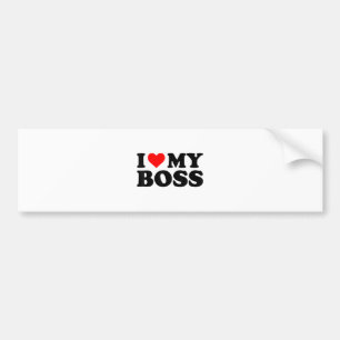 Ik hou van mijn baas Funny Red Heart Boss in Heart Bumpersticker