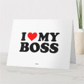 Ik hou van mijn baas Funny Red Heart Boss in Heart Kaart (Achterkant)