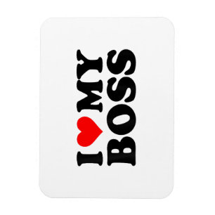 Ik hou van mijn baas Funny Red Heart Boss in Heart Magneet