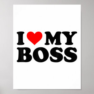 Ik hou van mijn baas Funny Red Heart Boss in Heart Poster