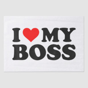 Ik hou van mijn baas Funny Red Heart Boss in Heart Tissuepapier