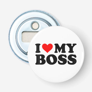 Ik hou van mijn baas Funny Rode Hart Baas Ik Hart  Button Flesopener