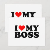 Ik hou van mijn baas Funny Rode Hart Baas Ik Hart  Feestdagenkaart (Voorkant / Achterkant)