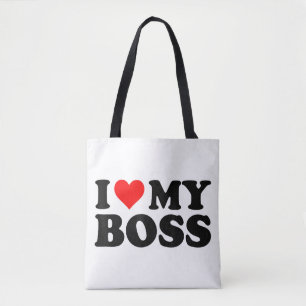 Ik hou van mijn baas Funny Rode Hart Baas Ik Hart Tote Bag