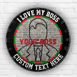 Ik hou van mijn baas in dartboard voor plezier in  dartbord<br><div class="desc">Het Dartboard Fun Game "I Love My Boss" (Ik hou van mijn baas) is een speelse en entertainmentaire manier om stress en spanning op de werkplek te verlichten. Dit dartboard is ontworpen om een humoristische en lichtvaardige manier te zijn om alle frustraties of uitdagingen uit te drukken die zich in...</div>
